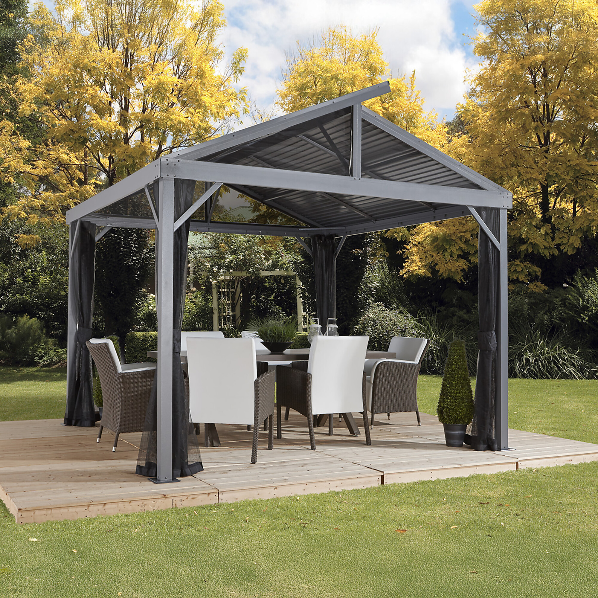 Sojag Sanibel II Gazebo - 10ft. x 10ft., Square, Aluminum Frame, Gray, Model# 500-8162851